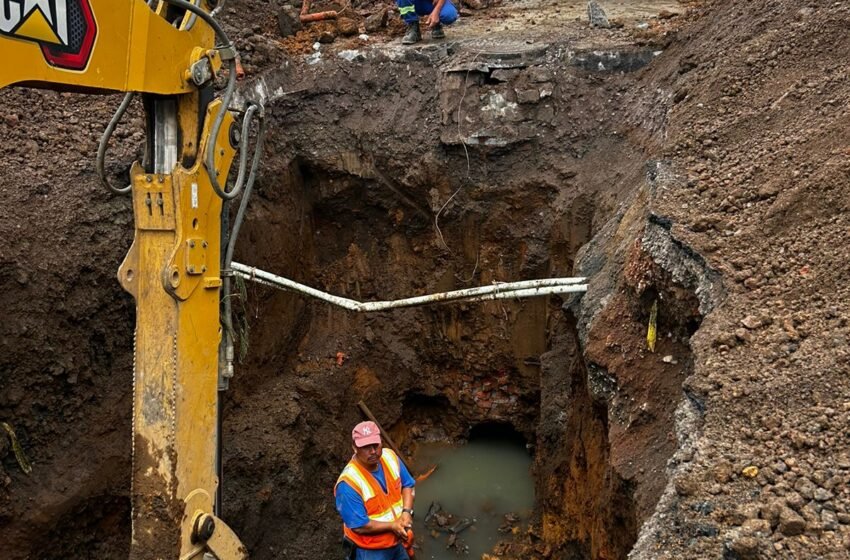  Ruptura de drenaje rumbo al Hospital Regional