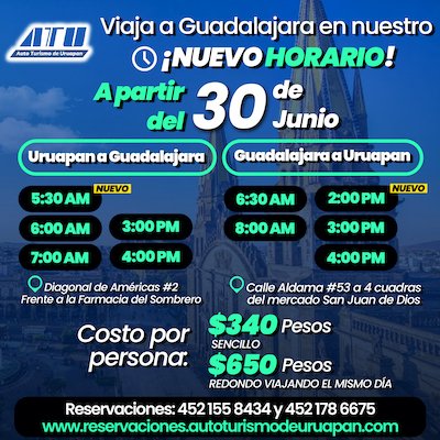 Nuevo horario a GDL