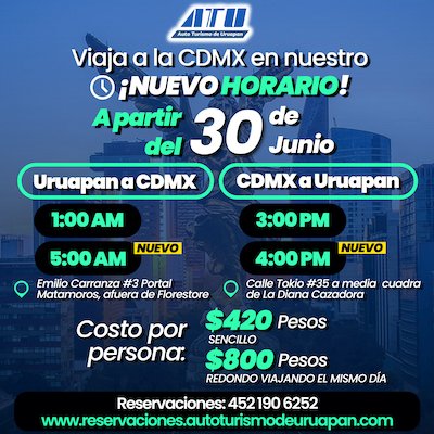 Nuevo horario a CDMX